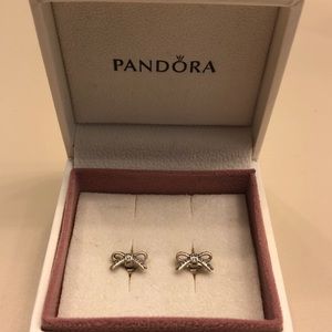 Authentic Bow Pandora Earrings